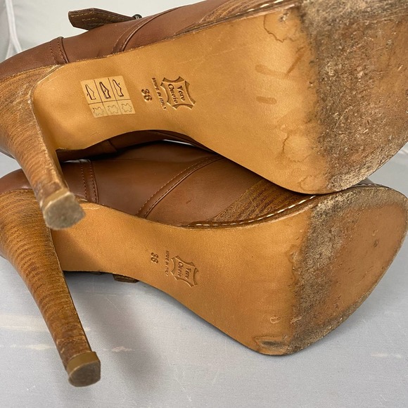 Giampaolo Viozzi Brown Leather Platform Bootie 38 - Picture 7 of 8